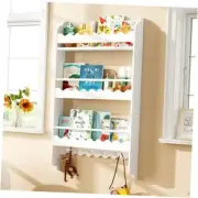 Kids Bookshelf, Wall Mounted 3-Tier Book Shelf, Kids Bookshelf and Toy White