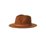 Brixton Messer Fedora Hat in Coffee - Size -
