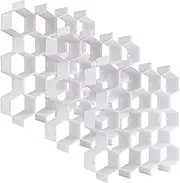 JIAKAI Honeycomb Drawer Organizer，Partition Bee Style Underwear Socks Bras Ties Belts Scarves Drawer Divider Cabinet Clapboard (24 pieces)