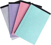 4 Pieces 50 Sheets Legal Pad Narrow Ruled Note Pad Small Writing Pad A 4 A 5 Lined Paper for Home School and Office