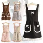 1Pcs With Waistband Japanese Apron Cross Back Maid Dress Apron Women