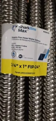 Shark Bite Max Supply Flex Hose Corrugated 3/4" X 1" FIP 24" URSS3086FX24