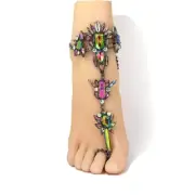 Boho Crystal Anklet Bracelet Sandals Sexy Wrist Barefoot Beach Wedding Jewelry