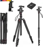72" Aluminum Camera Tripod Monopod, 360° Panoramic Ball Head Quick Release Plate