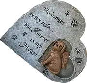 Happyyami Dog Memorial Stone Ornament Heart Shaped Resin Statue for Garden Pet Loss Present Engravable Memorial for Beloved Dog Durable and Safe Material for Lasting Remembrance