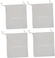 4pcs Hair Dryer Storage Bag Rotating Hair Dryer Rack Punch Hair Dryer Holder for Hair Dryer Brush Wire Storage Shelving Vacuum Hair Dryer Attachments Blow Dryer Light Grey Fabric