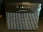 Ralph Lauren TWIN FLAT BED SHEET Sorrell Stripe Blue New