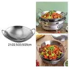 Double Ear Wok Pot Round Bottom Wok Deep Frying Pan
