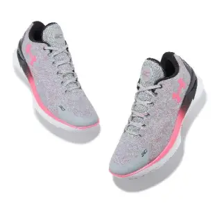 Under Armour 籃球鞋 Curry 1 Low Flotro NM2 男鞋 灰 粉 輕量 Flow UA 運動鞋 3026278401