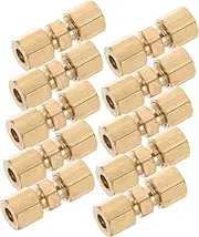 10pcs Brass Brake Line Unions Compression Fittings for Tubing Secure Connection with Multi Functional Use Reliable Brake Line Repair Accessories