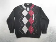 VTG Alexander Julian Colours Argyle Diamond Knit Sweater Mens Size XLT NEW