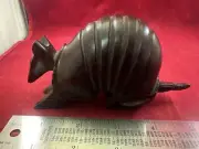 Vintage Solid Ironwood Hand Carved Armadillo Sculpture 5.5"L, 3"H, & 2"W
