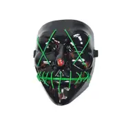 Scary Halloween Mask LED Light Up V-shape Face Mask for Festival Cosplay Costume dark green