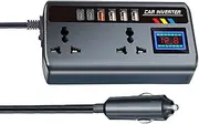 Car Inverter Kit - Car Voltage Converter | Car Converter to Outlet Plug 12V/24V to 220V - 2 AC Output Portable 3 USB Ports Auto Charger Adapter for Air Compressor Laptop Vehicles Camping