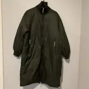 New Zara $129 Water & Wind Protection Puffer Coat Khaki Green Small 7522/261