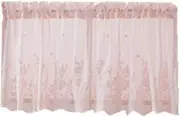 GOOHOCHY Roman Blind Lace Short Sheer Curtain Pink Room Decor Decorative Window Shade 130x41cm