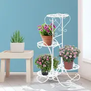 Levede Plant Stand Outdoor Indoor Metal Flower Pots Rack Corner Planter Shelf