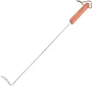 Heavy Duty BBQ Meat Fork Butchering Hooks Steak Flipper Baking Pan Hook Food Turner Ergonomic Wooden for Grilling Roasting