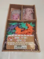 Valentine's Day Novelty Toy Card Kit W/24 Cards & Plastic Unicorns & Twine BNIP!