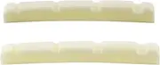 Musiclily Pro 39.47mm Slotted J Bass Bone Nut Curved Bottom for 4-String Fender Style Jazz Bass, Ivory(Set of 2)