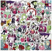 50 Pcs Invader ZIM Stickers for Water Bottle Waterproof Vinyl Movie Decals for Kids Laptop Tablet Scrapbook Binders Luggage Skateboard