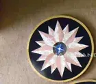 18'' round black marble Table Top Inlay Pietra Dura malachite coffee table