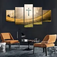 在飛比找樂天市場購物網優惠-實木框畫 基督教 以馬內利十字架 耶稣 基督教徒客廳裝飾畫 