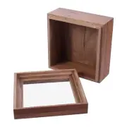 Jewelry Storage Case Wood Glass Storage Box Square Jewelry Display Case Unfin...
