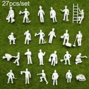 Enhance Your Model Train Scenes with 27 White Workmen Figures HO OO Gauge