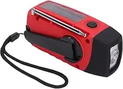 GOWENIC Hand Crank Emergency Radio, Portable FM Weather Radio with LED Flashlight, 2000mAh Power Phone Charger, USB Charged and Solar Power for Camping, Emergency (Red)