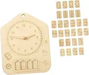 BCOATH 1Set Educational Wooden Clock Puzzle for Safe Material Promotes Shape Recognition Lightweight Learning Tool for Preschoolers