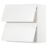 METOD wall cabinet horizontal w 2 doors, white/Voxtorp high-gloss/white, 80x37x80 cm