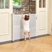NEW! Retractable Baby Gate 34″H & Extends up to 55″...