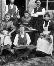 Bendigo Victoria 1900 - A group of workers outside a clothing fact- Old Photo