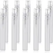 10Pcs Travel Frosted Spray Bottle, Refillable Mini Plastic Spray Bottles Capacity 10ml for Perfume Essential Oils, Travel, Makeup Tool, Cleaning