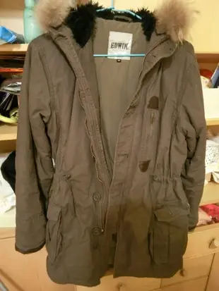 Edwin 深墨綠 軍裝外套 長版外套 ma-1 ma1 長版上衣 羽絨外套
