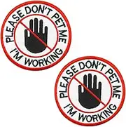 Zcketo 2 Packs Tactical Service Dog Patch Please Don't Pet Me I'm Working Dog Vests/Harnesses Emblem Embroidered Fastener Hook & Loop Patch for Large Dogs-3.15 inch