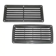 [TechBrands] Plastic Rectangular Louvre Vent (Black) - 255x125mm