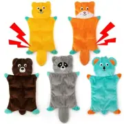 No Stuffing Dog Toys - 5 Pack Squeaky Crinkle Plush Set for Puppy Teething, D...
