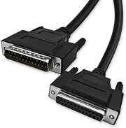 DB25 25 Pin 16 Feet(5 Meter) Two Row Straight Through Serial Cable, Double Shielded(Metal Braiding&AL-foil), Female to Male, Black, SC920S10FM