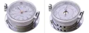 SHIP'S CLOCK and BAROMETER, 140mm CHROME TWIN SET, ROYAL MARINER C622LAC/C622LRC