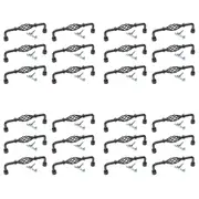 Provincial Cabinet Handles Drawer Kitchen Birdcage, 2 Holes 128mm 24pcs,Black, Cupboard Door Pull Bathroom Knobs Handle Twist Spiral Matt Vintage Hole