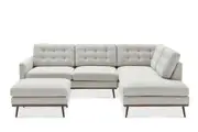 Isaac Terminal Chaise Sectional Sofa with Ottoman