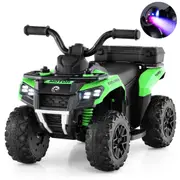 Costway 6V Ride On ATV Multifunction Electric Toy Car w/Music USB Port & Anti-slip Tires Bench Vehicle Gift Green