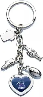 Melbourne Storm NRL Logo Charm Keyring Key Ring