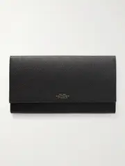 [Smythson] Smythson - Marshall Textured-leather Travel Wallet - Black - One size One size Black