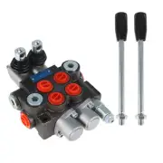 2 Spool Hydraulic Monoblock Control Valve Double Acting 11 GPM+Conversion Plug