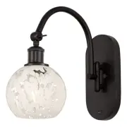Innovations Lighting 518-1W-12-6-White Mouchette-Indoor Wall - Oil Rubbed Bronze