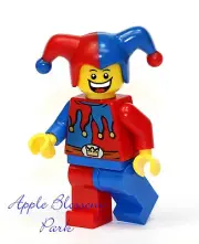 NEW Lego Court JESTER Minifig w/Red & Blue Hat - Castle Kingdoms Minifigure 7079