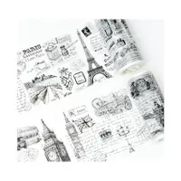 在飛比找蝦皮商城優惠-【CHL】陌境 歐洲記憶系列 黑白紙膠帶 裝飾紙膠帶 手帳紙